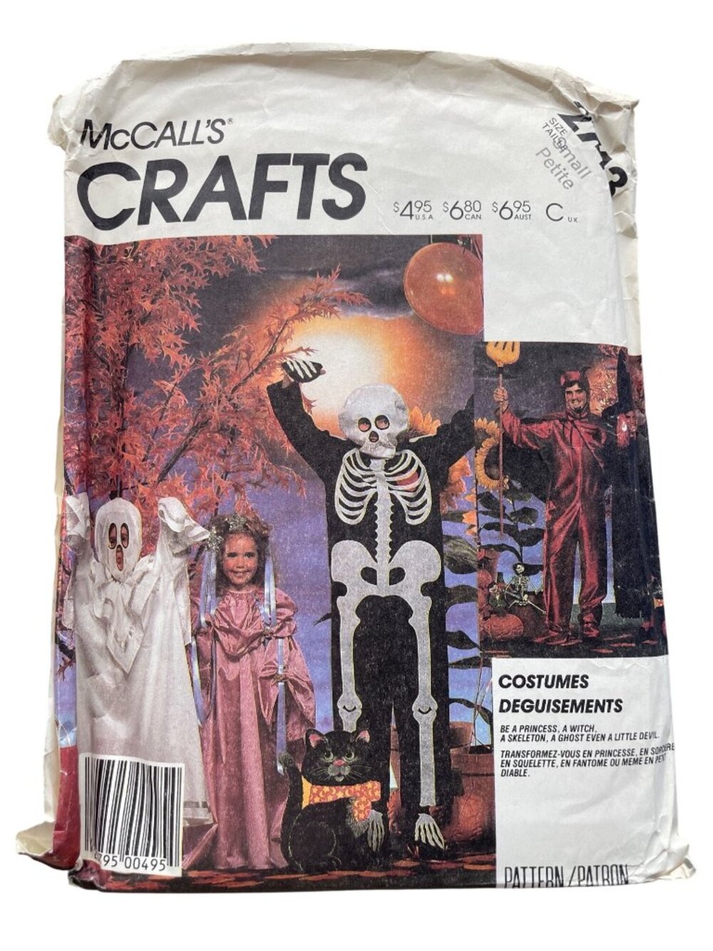 80s McCalls 2743 Halloween Costume Skeleton Ghost Princess Small CUT